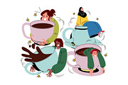 Coffee Person Doodle Illustration, a Person Illustration by SLAB! Design (Thumbnail 3 of 3)