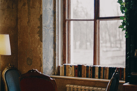 Vintage interior with old window
