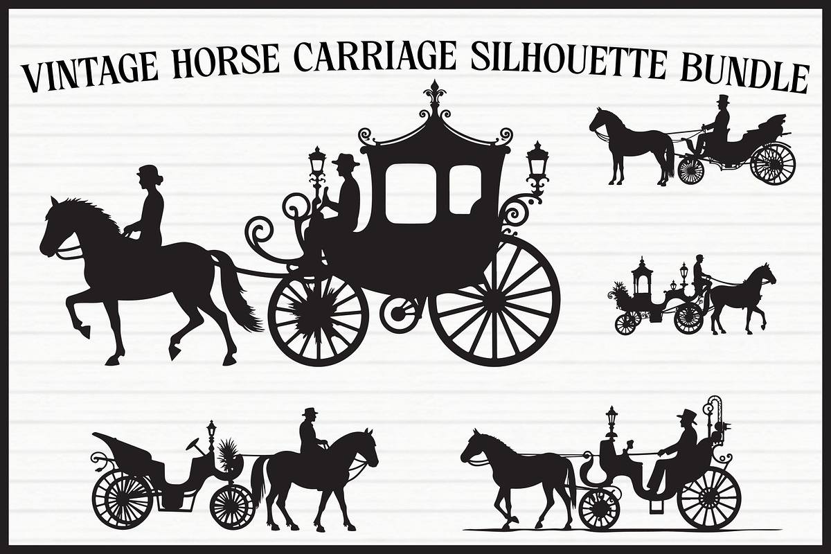 Vintage Horse Carriage Bundle, an Illustration by jahid234 (Photo 1 of 7)