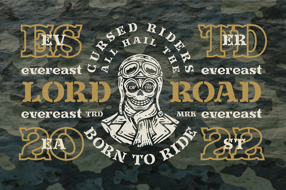 Evereast Slab Stencil, a Slab Serif Font by Nocturnal Workspace (Photo 3 of 9)