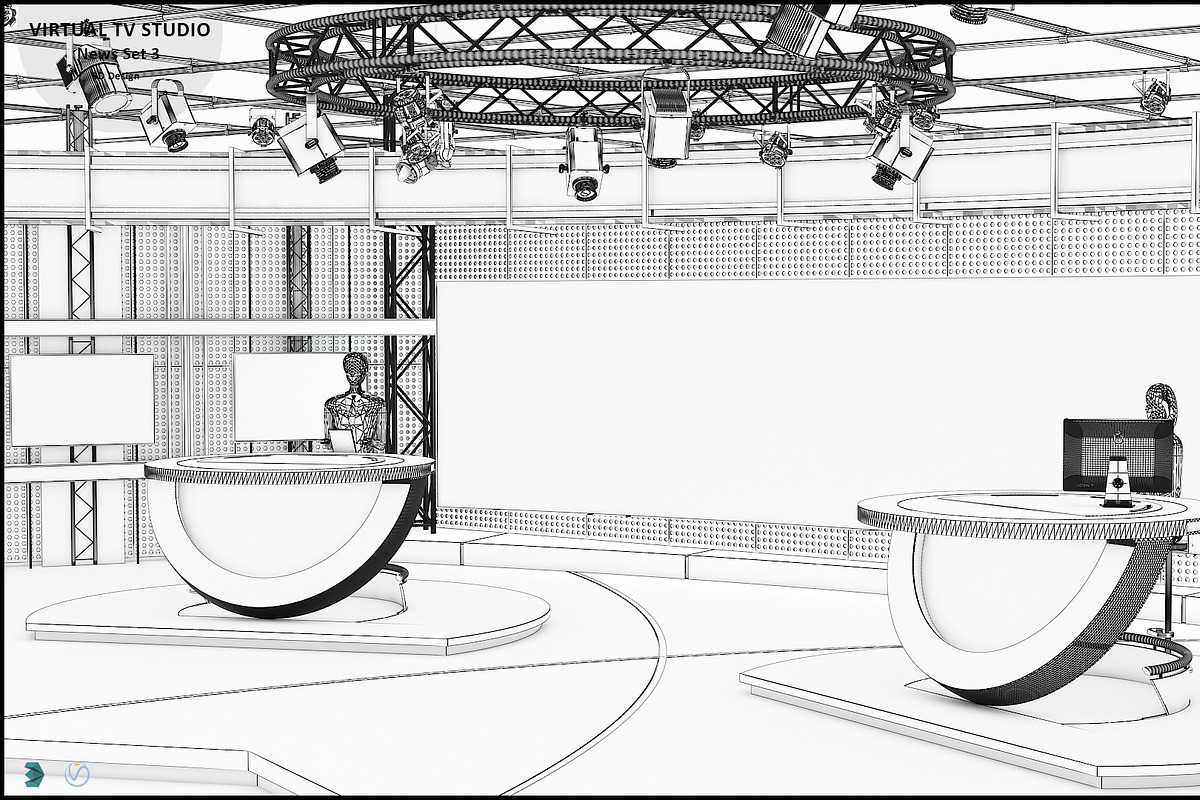 TV Studio Collection Vol 6 - 2 PCS, an Architecture 3D Model by akerStudio (Photo 82 of 98)