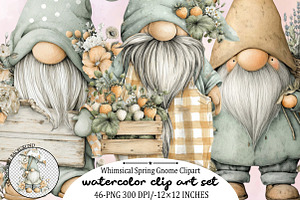 Whimsical Spring Gnome Clipart Bundl, an Illustration by SVGArt