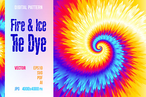 Fire & Ice Tie Dye digital pattern