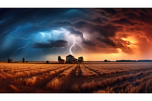 energy lightning farm ai generated, a Technology Photo by pikepicture