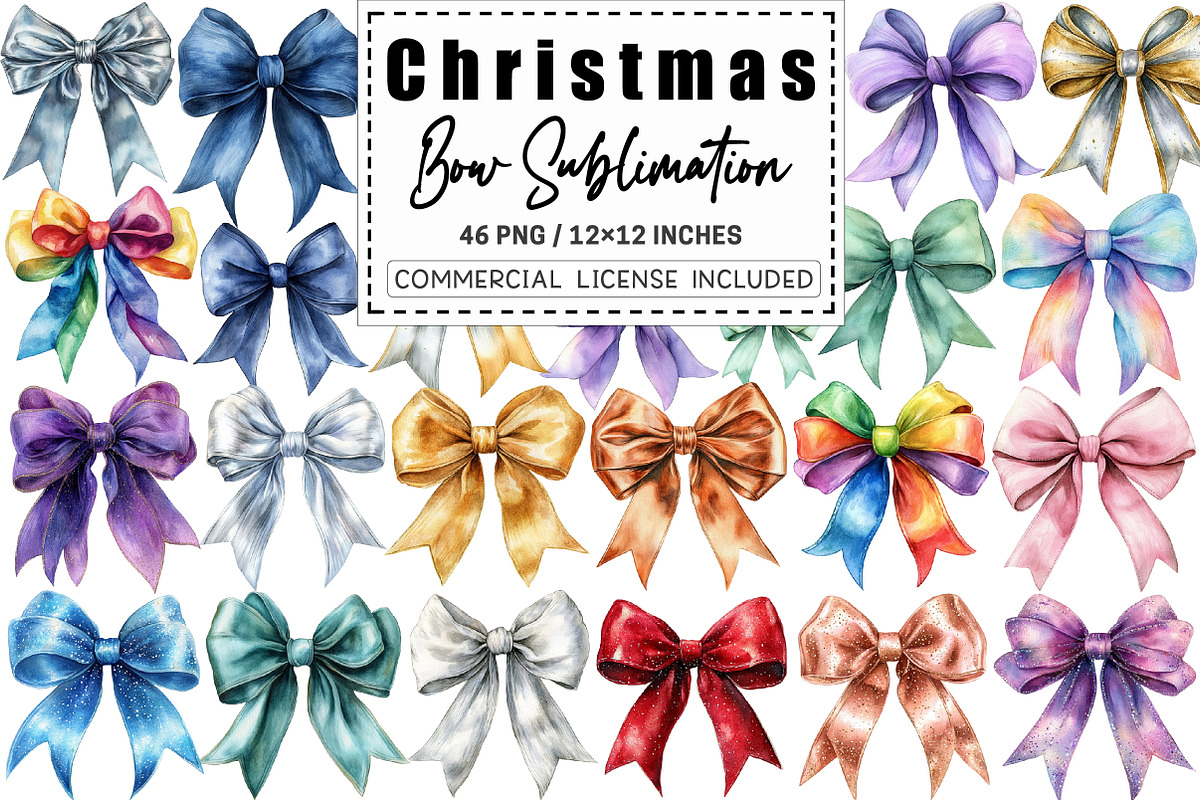 Christmas Bow Sublimation Bundle, a Graphic by CitraGraphics (Photo 1 of 5)