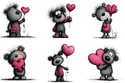 Teddy Bear Valentine Clipart, an Illustration by CraftArtStudio (Thumbnail 3 of 6)