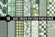 Sage Green Pattern Paper Pack, a Pattern Graphic by DreamArtGraphic (Thumbnail 1 of 5)