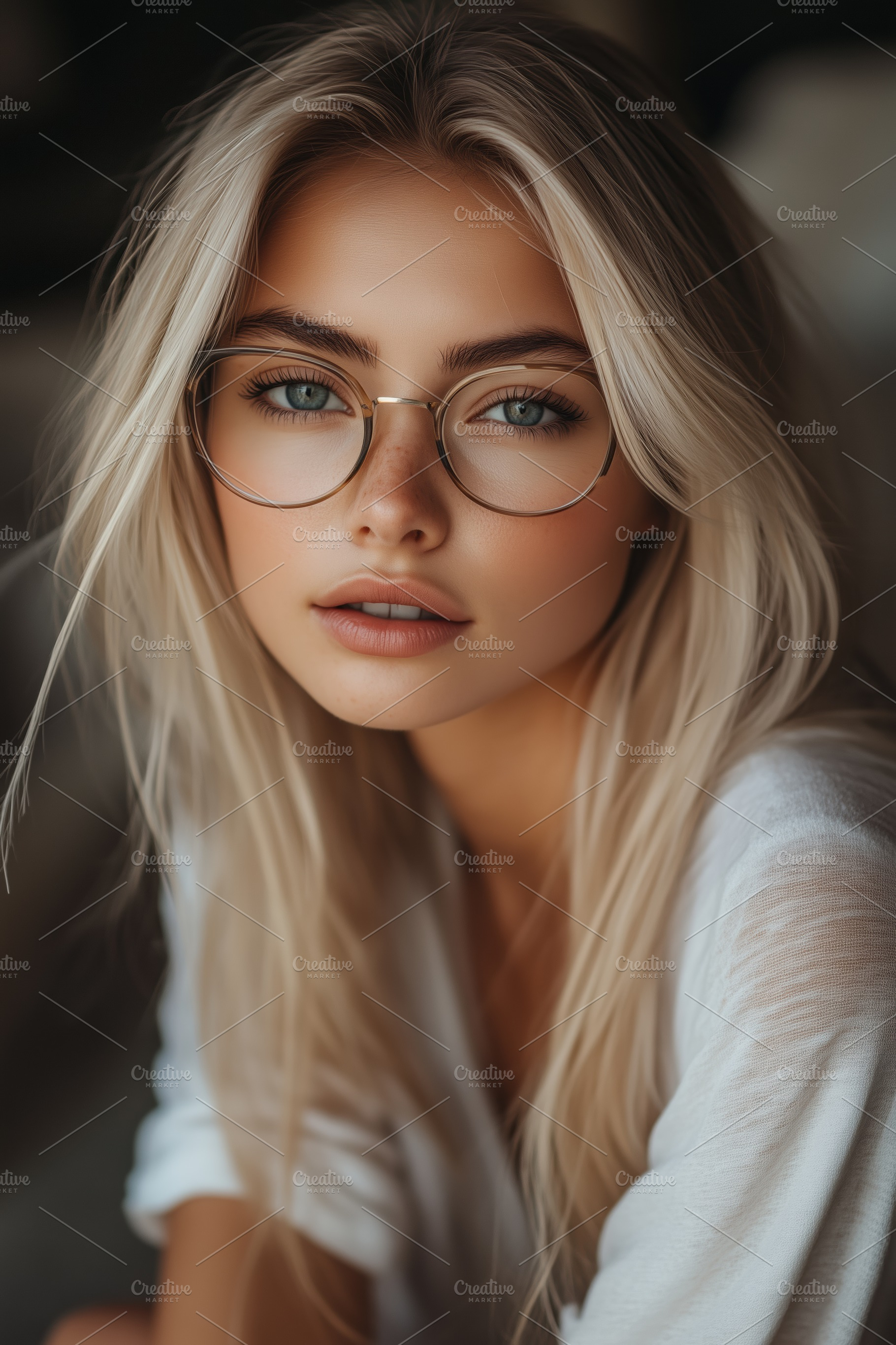 A close-up portrait of a young woman esthetic technologist with long blonde hai, a Person Photo by Textures & Backgrounds