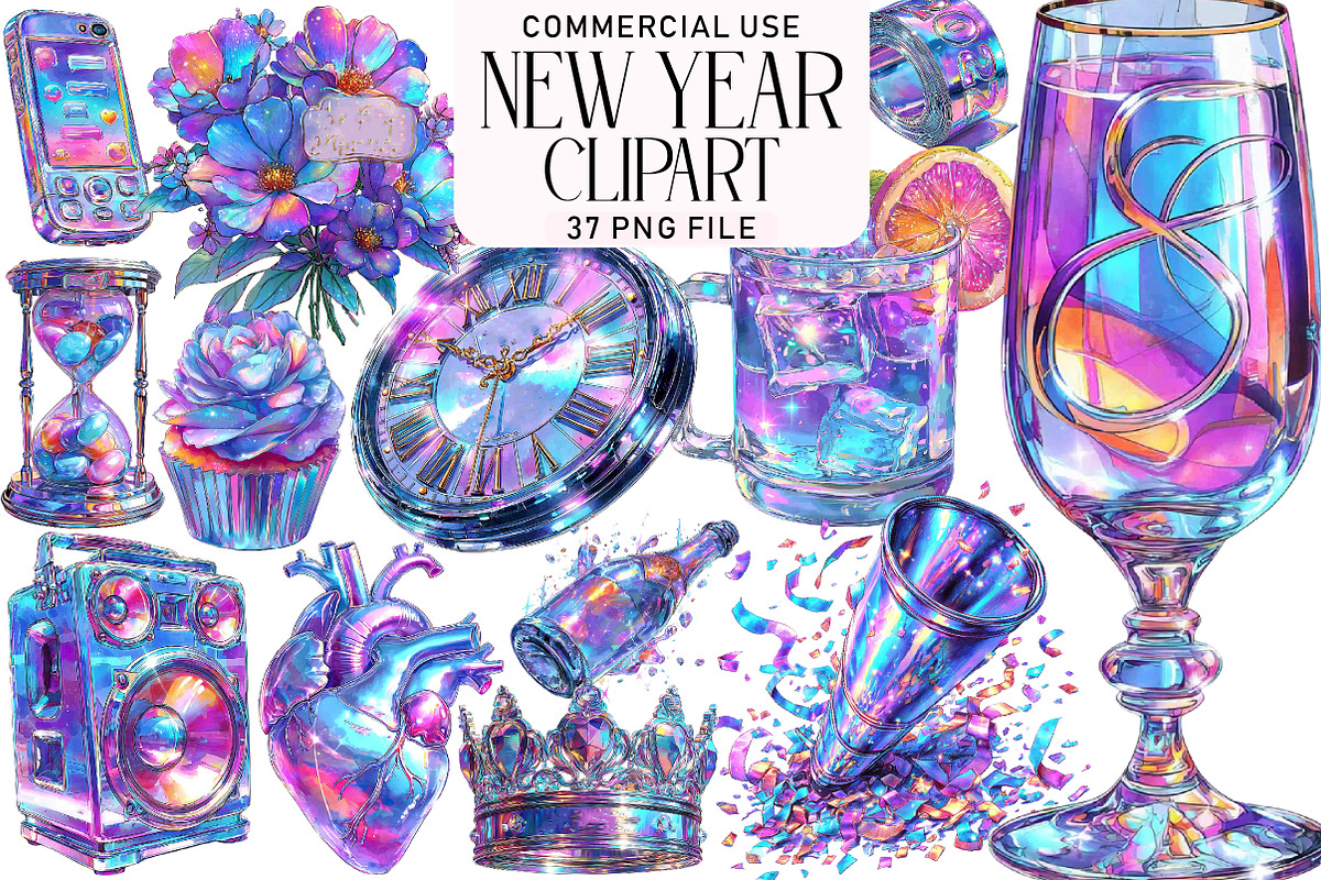 New Year Clipart, an Illustration by Daily.Designs (Photo 1 of 5)