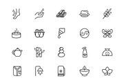 Spa Wellness Line Icon Set, an Outline Icon by studiogstock (Thumbnail 3 of 4)