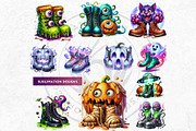 Vibrant Halloween Boots Clipart V2, an Illustration by ThatsDesignArt (Thumbnail 9 of 10)