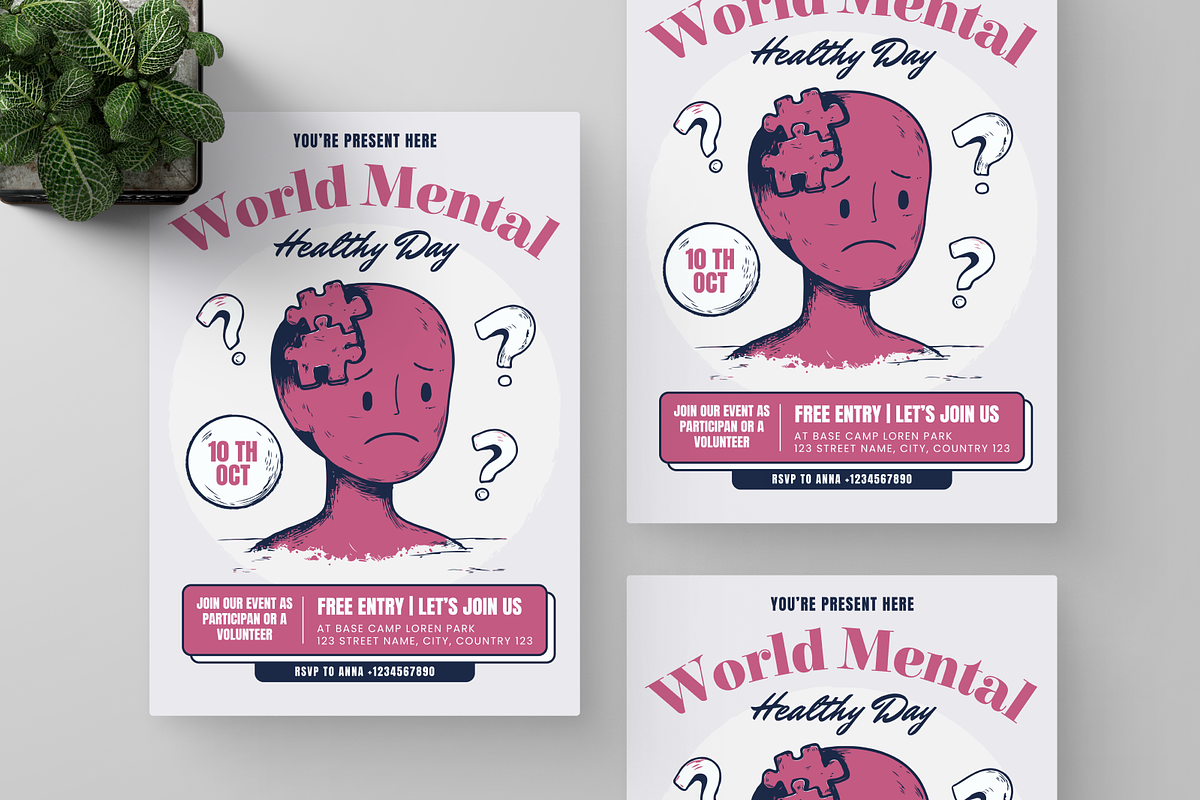 World Mental Healthy Day Flyer, a Flyer Template by Annora Studio (Photo 5 of 5)