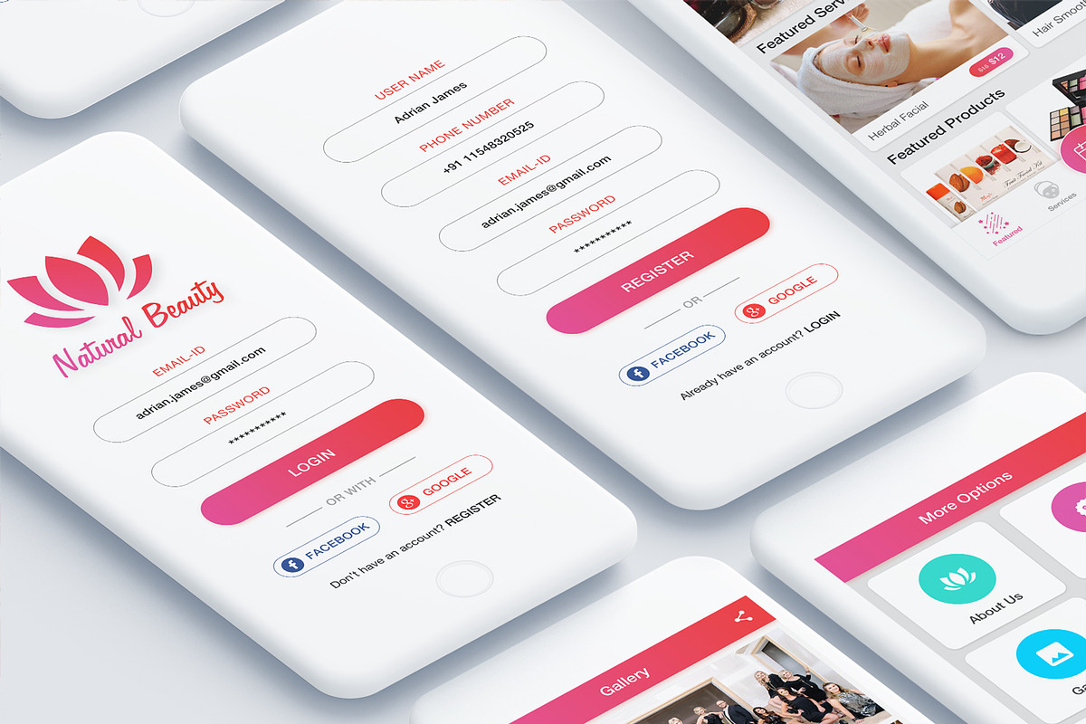 Natural Beauty & Spa Salon UI Kit, an UI Kit Template by App Innovation (Photo 7 of 12)