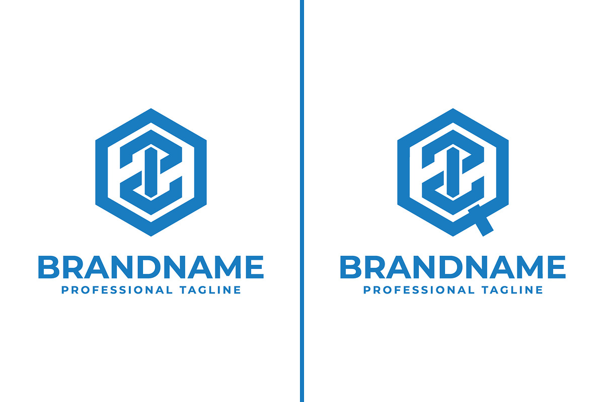 Letters OZI and QZI Hexagon Logo, a Branding & Logo Template by Pray Art Design Studio