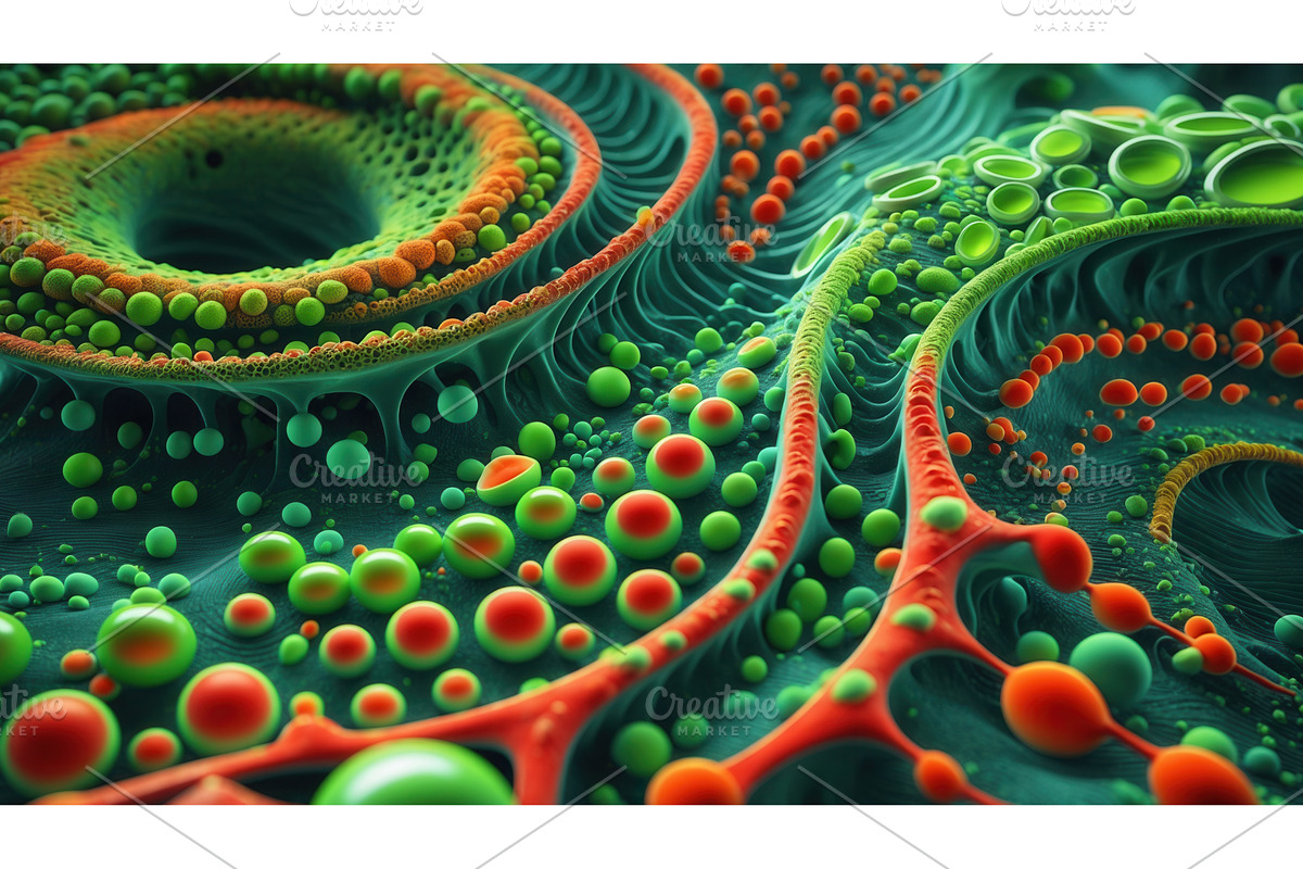Abstract microscopic view of, an Illustration by tilialucida
