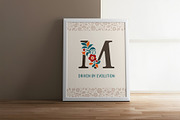 Floral Alphabet, Frames, Decors Set, a Decorative Illustration by Vector beauty (Thumbnail 7 of 13)