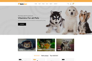 Pet Care Bootstrap Template - Amber