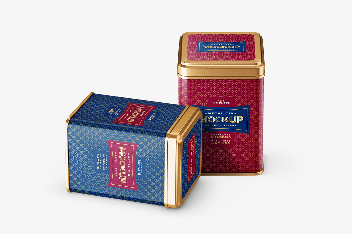 Square Tin Can Mockup Set, a Cups & Container Mockup by Deeplab (Photo 7 of 16)