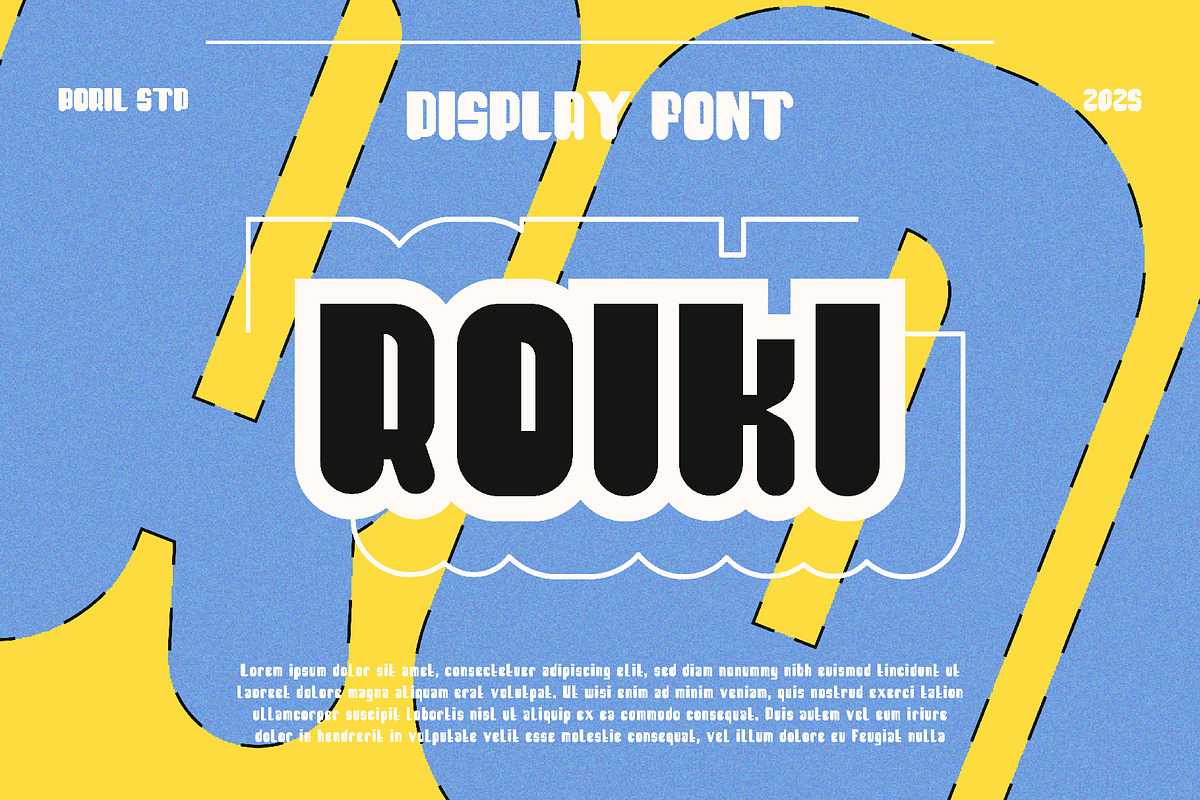 ROIKI - Sans Serif Display Font, a Sans Serif Font by Boril Std (Photo 1 of 17)