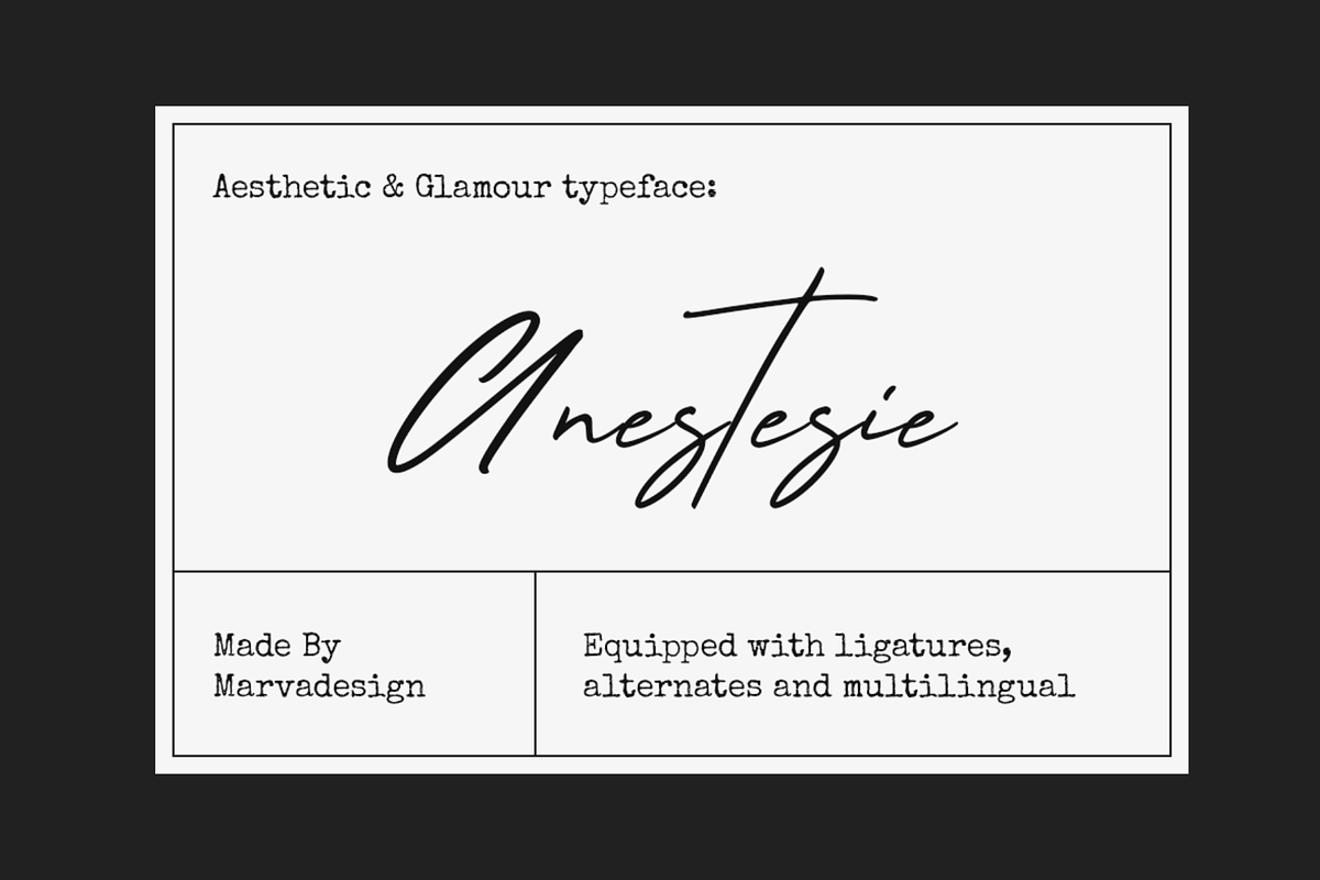 Anestesie - Script Typeface, a Script Font by Marvadesign (Photo 1 of 11)