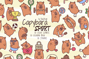 Cute Capybara Sporty Style, a Sport Illustration by Palau