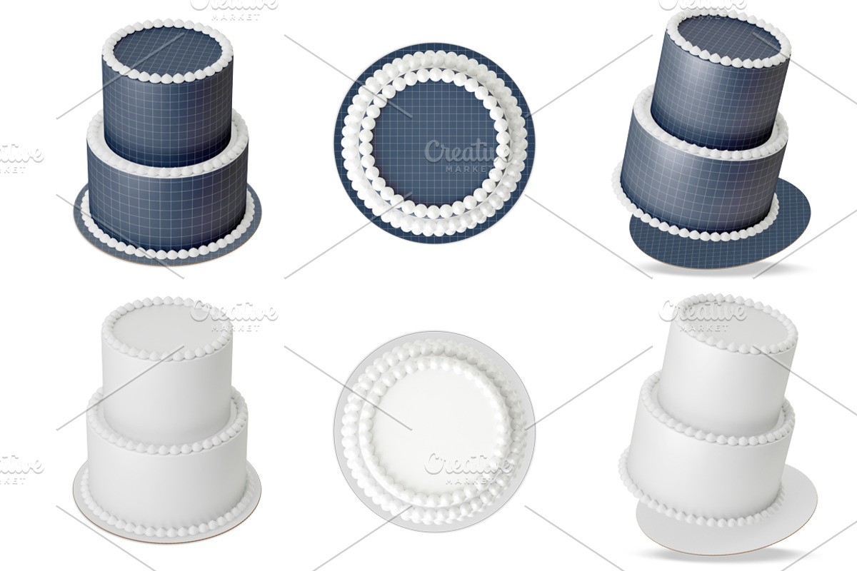 Tiered cake Mockup set. PSD mockup., a Product Mockup by NatalyaZelenova (Photo 2 of 7)