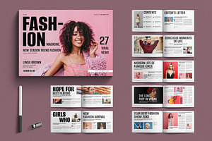Fashion Magazine Design Landscape, a Magazine Template by E-Type