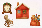 Vintage Christmas Clipart Bundle, an Illustration by Dream Creation (Thumbnail 5 of 5)