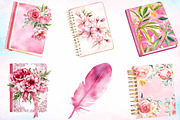 Watercolor Pretty Pink Planner PNG, an Illustration by Canvas Craft (Thumbnail 3 of 4)