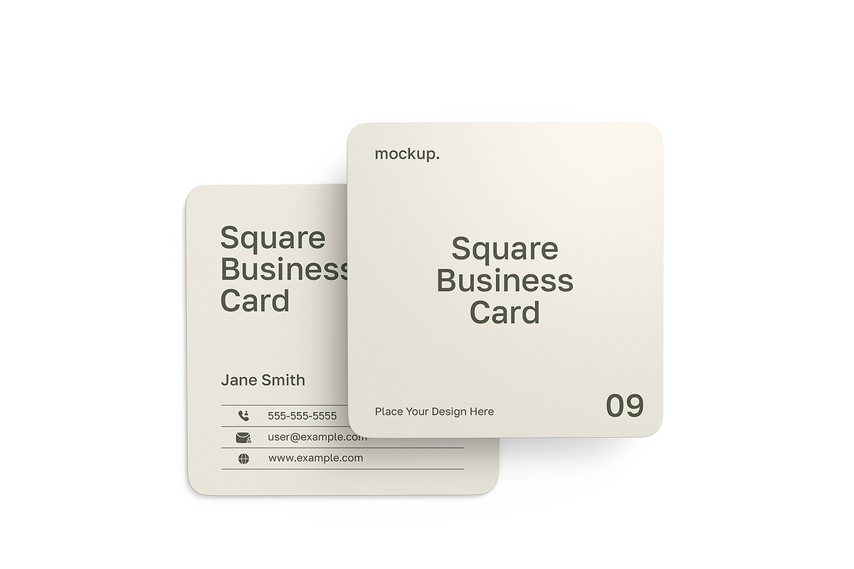 Square Business Card Mockup Bundle, an Advertising Mockup by graphypix (Photo 8 of 14)