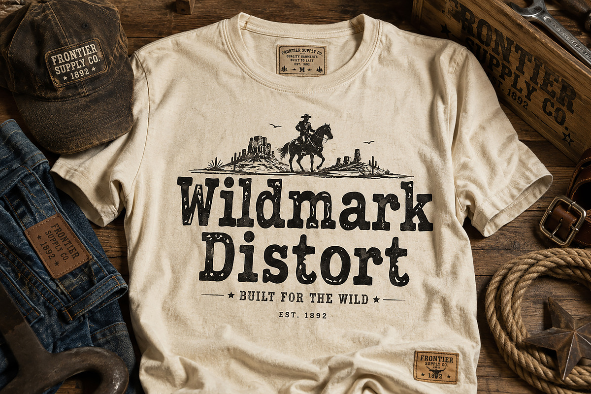 Wildmark Distort is a bold Western, a Script Font by Wow Magic (Photo 4 of 4)