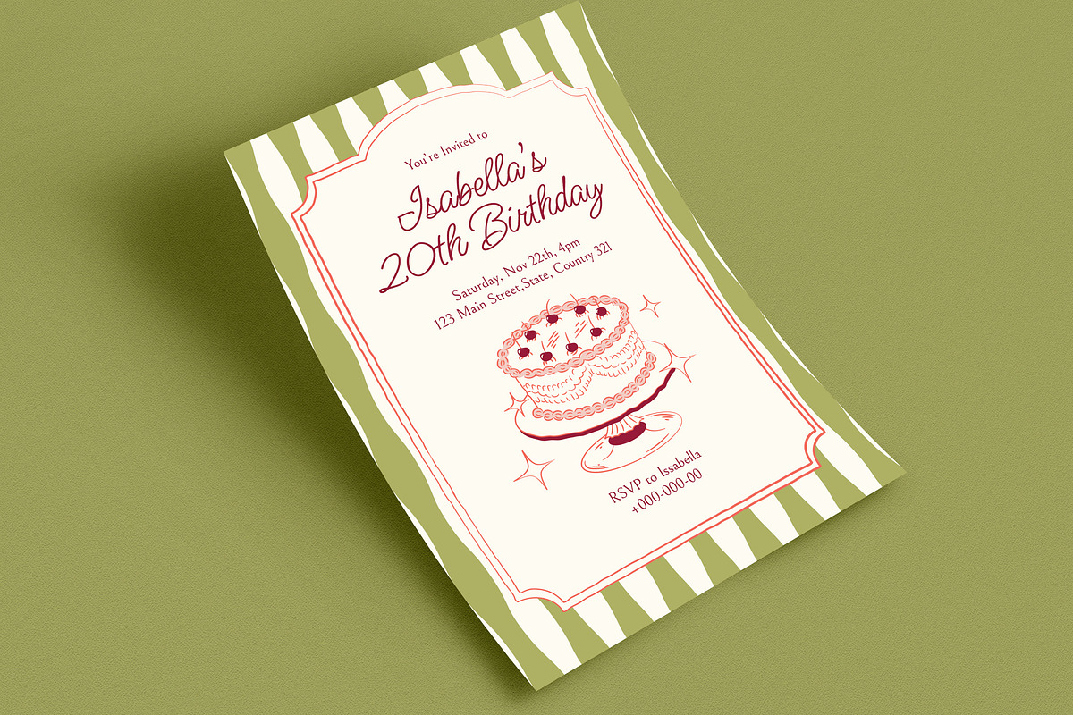 Retro Birthday Invitation, an Invitation Template by Guuver (Photo 3 of 3)