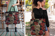 Human skull, fish bone and red roses, a Pattern Graphic by Matrioshka (Thumbnail 8 of 9)