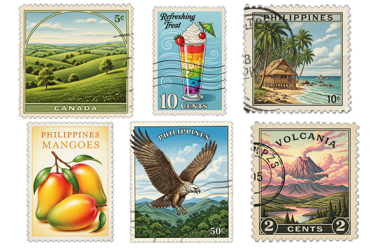 Philippines Postage Stamps Clipart, an Illustration by Dream Creation (Photo 4 of 6)