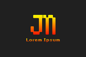 Letters JM Pixel Monogram Logo