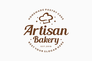 Chef Hat Bakery Artisan Pastry Logo, a Branding & Logo Template by ika trisiana