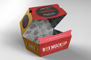 Hamburger Delivery Box Mockup