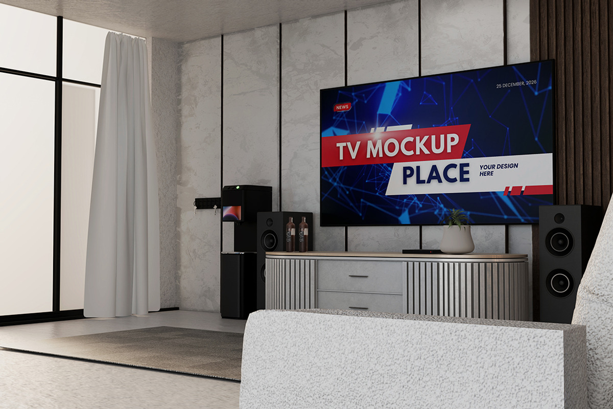 TV Screen Mockup, a Wearable Device Mockup by bimockup (Photo 3 of 6)