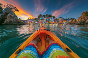 Fishing at sunrise in the Pacific, a Nature Photo by ZinetroN