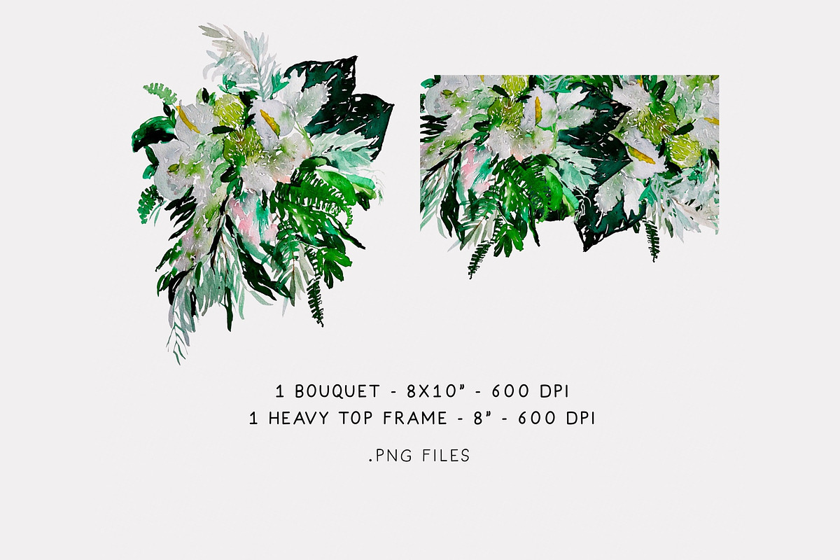Tropical Boho Watercolor Bouquet, an Illustration by BohoCalligraphy (Photo 4 of 10)