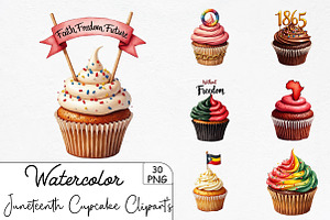 Juneteenth Cupcake Sublimation Clipa, an Illustration by CrexoraLab