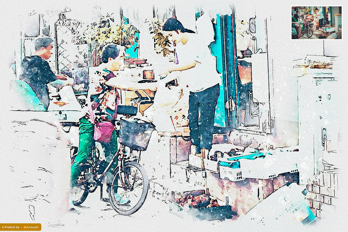 UrbaneXign - Mixed Watercolor Sketch, an Action Add-On by A R T M A R T (Photo 9 of 11)