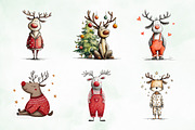 Quirky Funny Christmas Reindeer PNG, an Illustration by Creative Art (Thumbnail 2 of 14)