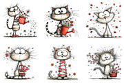 Whimsical Spring Cat Clipart, an Illustration by OK Design (Thumbnail 2 of 6)