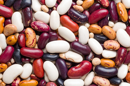 mixed beans top flat view AI generated
