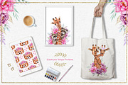 Watercolor Animals anf Flowers, an Animal Illustration by TanataDesign (Thumbnail 12 of 13)