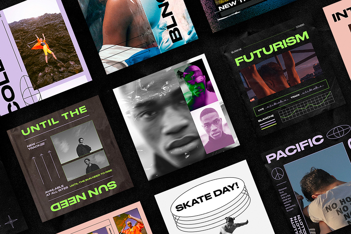 CYBERPUNK Instagram Templates, a Social Media Template by BlancheStudio (Photo 7 of 14)