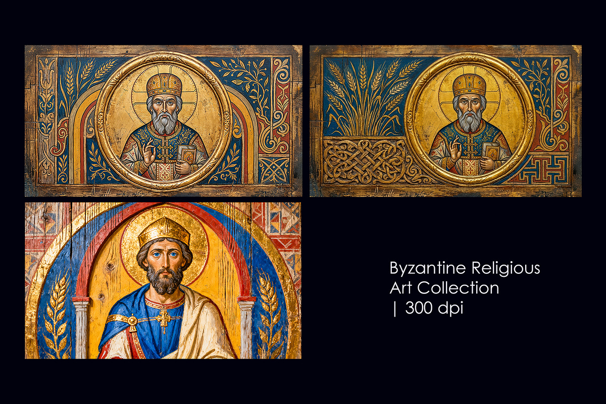 Byzantine Saint Wooden Icons, an Education Illustration by StockVerse Creative (Photo 1 of 4)