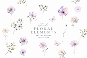 Dreamy Florals Watercolor Clipart, a Decorative Illustration by Altea Design Studio (Thumbnail 12 of 19)