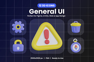 General UI 3D Icon Pack, an Object Graphic by Artnivora.Std
